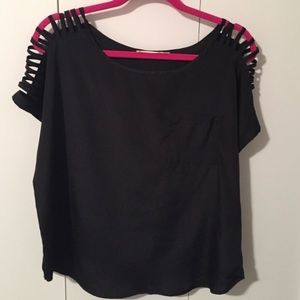 LUSH black top with detailed sleeves